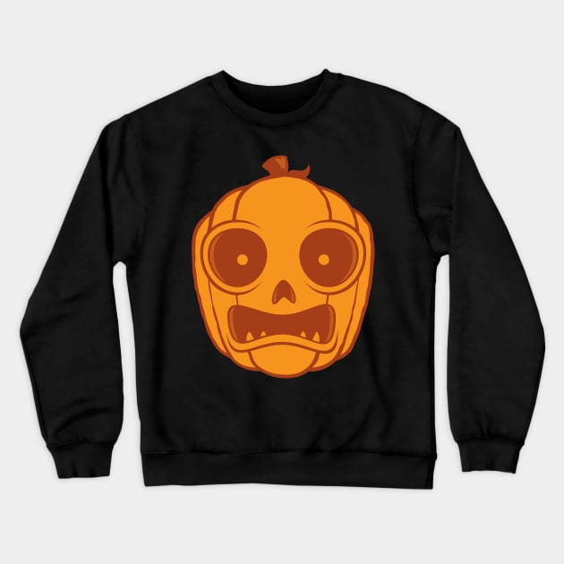 Frightened Jack-O-Lantern Crewneck Sweatshirt by fizzgig